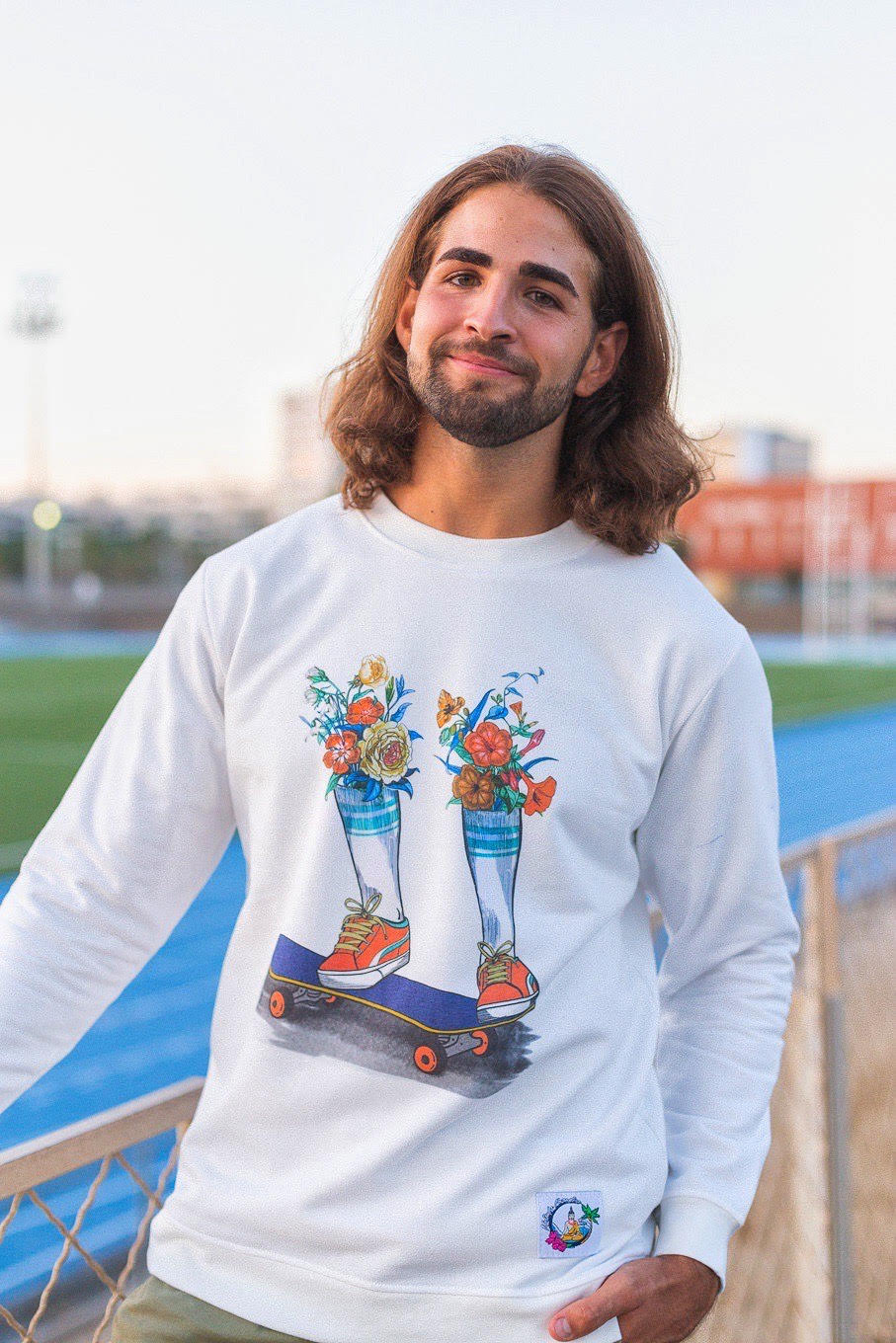 Sudadera Ecru Skateflowers